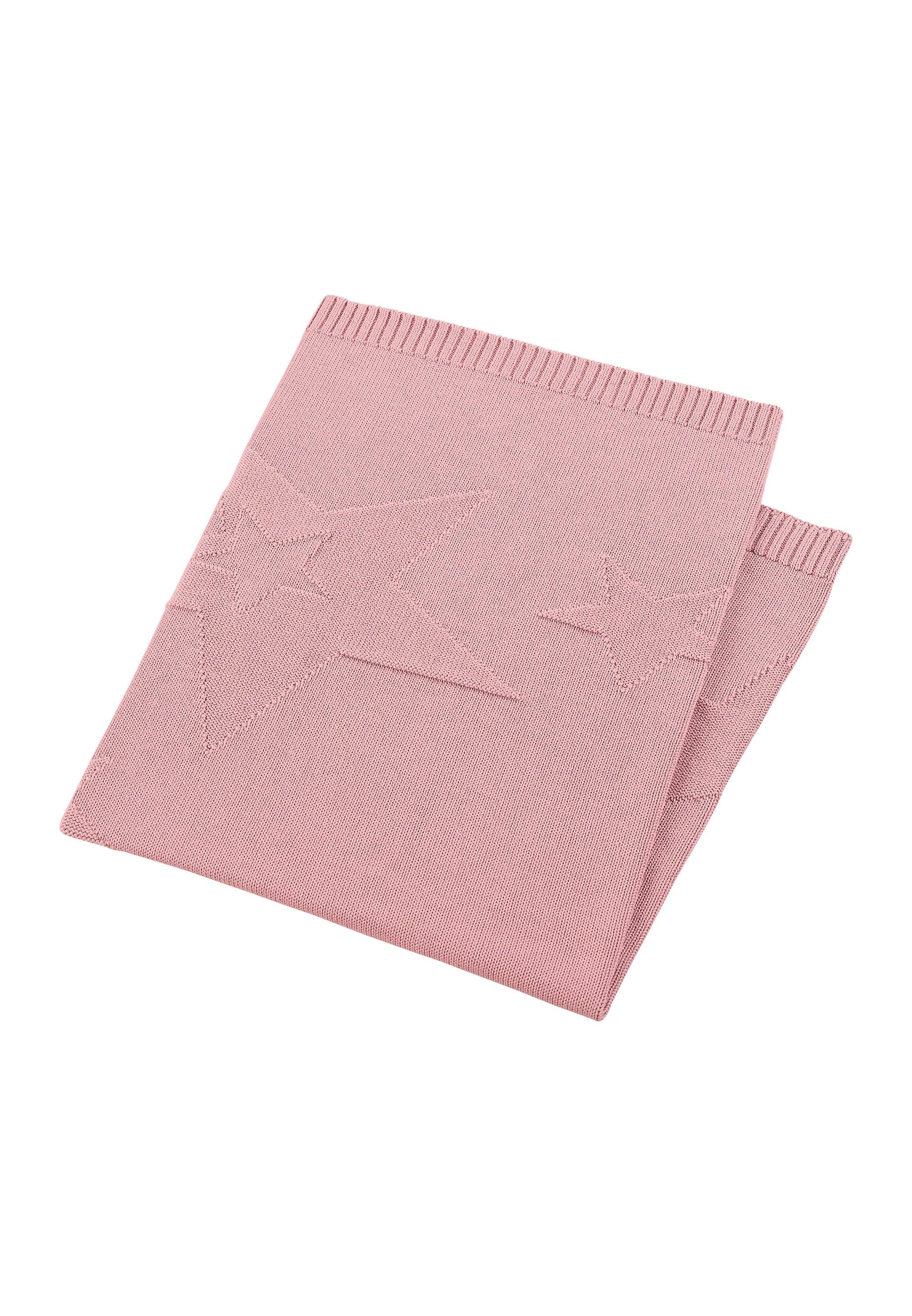 Strick-Schmusedecke mit eingestrickten Sternen