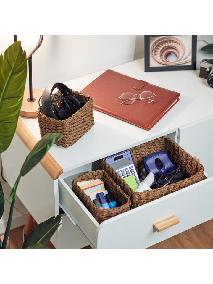 relaxdays 3-tlg. Aufbewahrungskorb Set in Braun günstig kaufen onesize