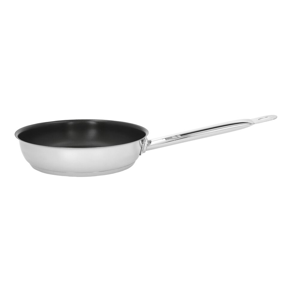 Bratpfanne 24 cm, 18/10 Edelstahl, Silber-Schwarz
