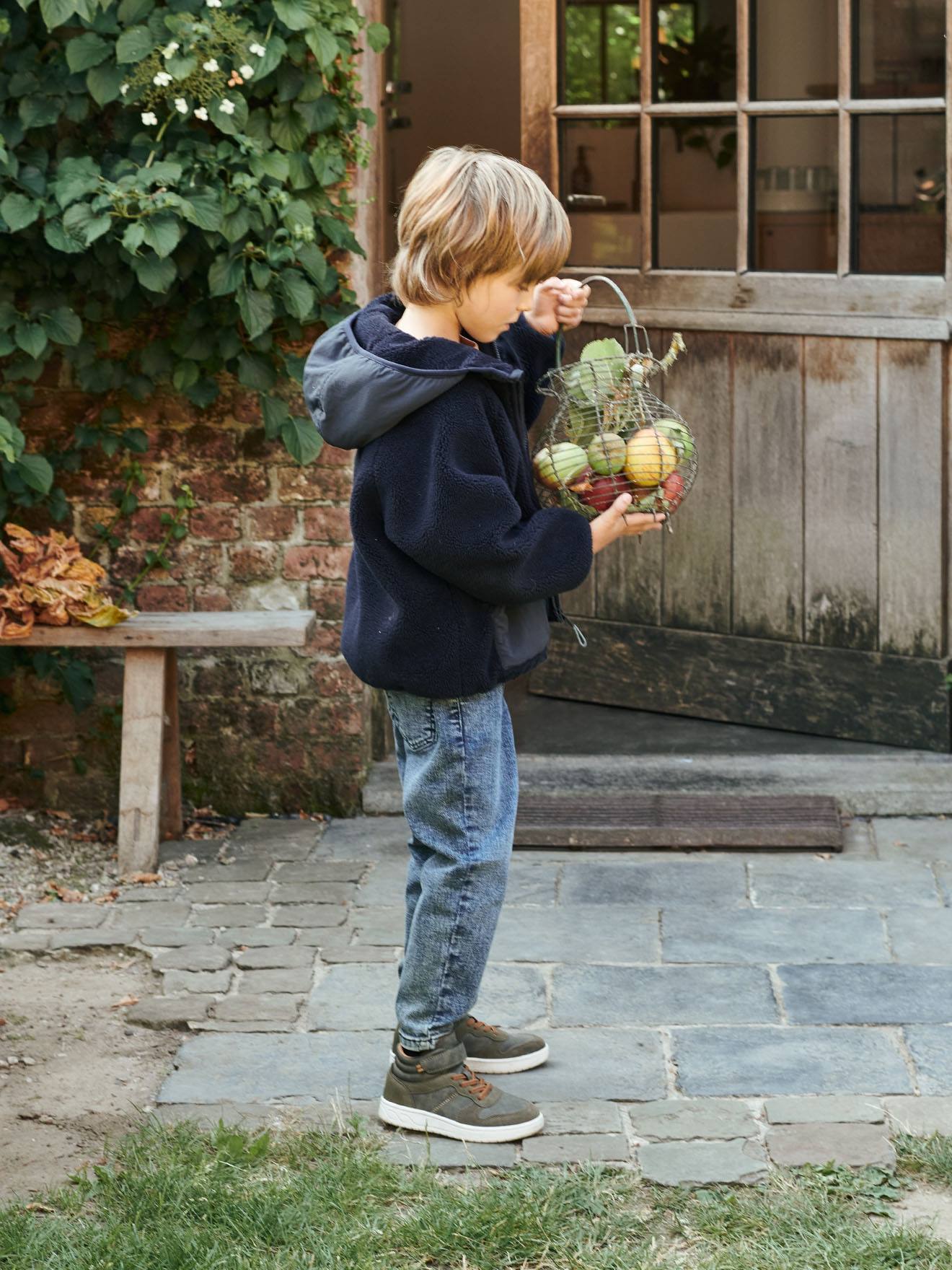 Vertbaudet Jungen Balloon Jeans, Loose-Fit - schwarz