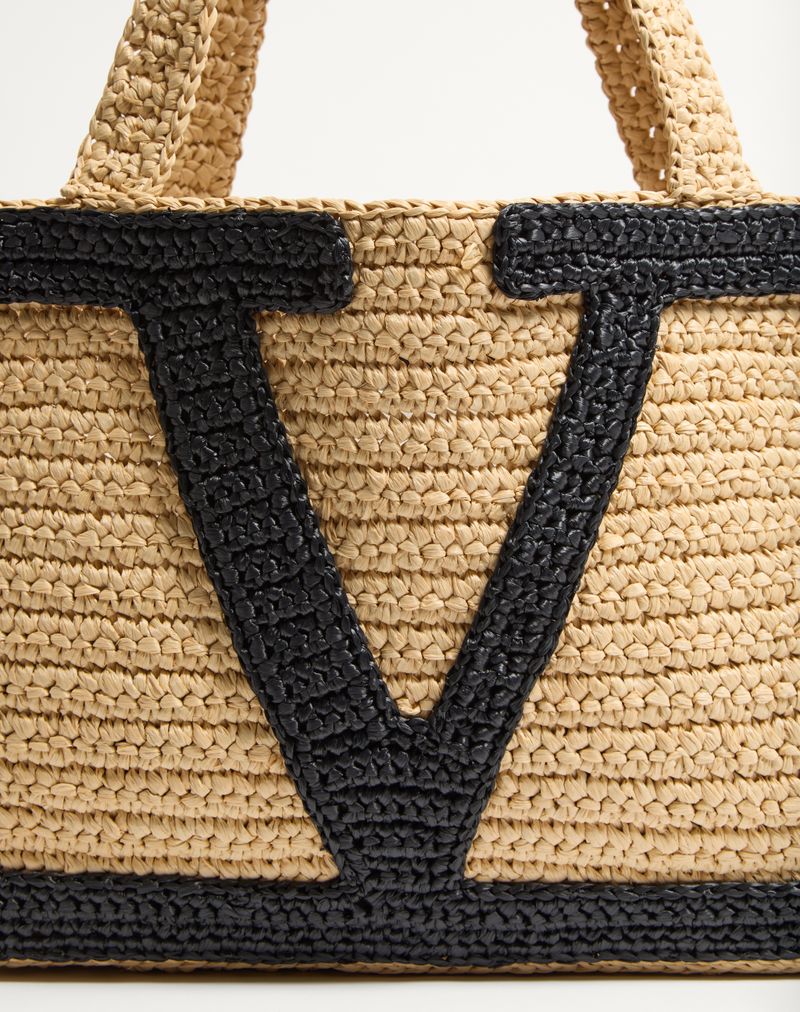 Valentino Garavani Viva Superstar Medium Raffia indkøbstaske
