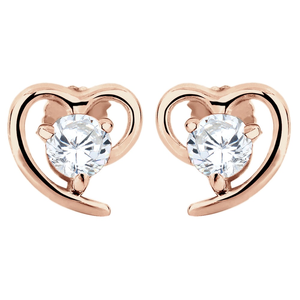 Elli Elli Boucles d'Oreilles Femme Motif Coeur Élégant avec Cristaux de Zircone en Arg Boucles d'oreilles
