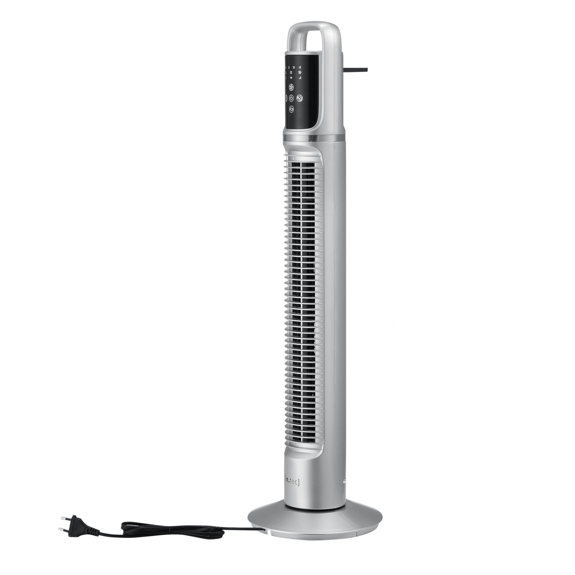 in.tec Turmventilator, Towervent Säulenventilator Silber