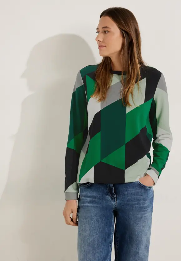 CECIL Langarmshirt mit Geoprint