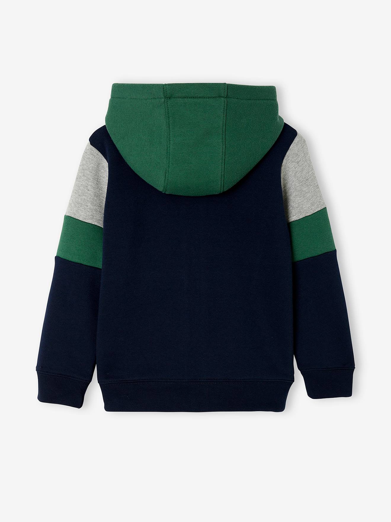 Vertbaudet Jungen Kapuzensweatjacke - grün/marine