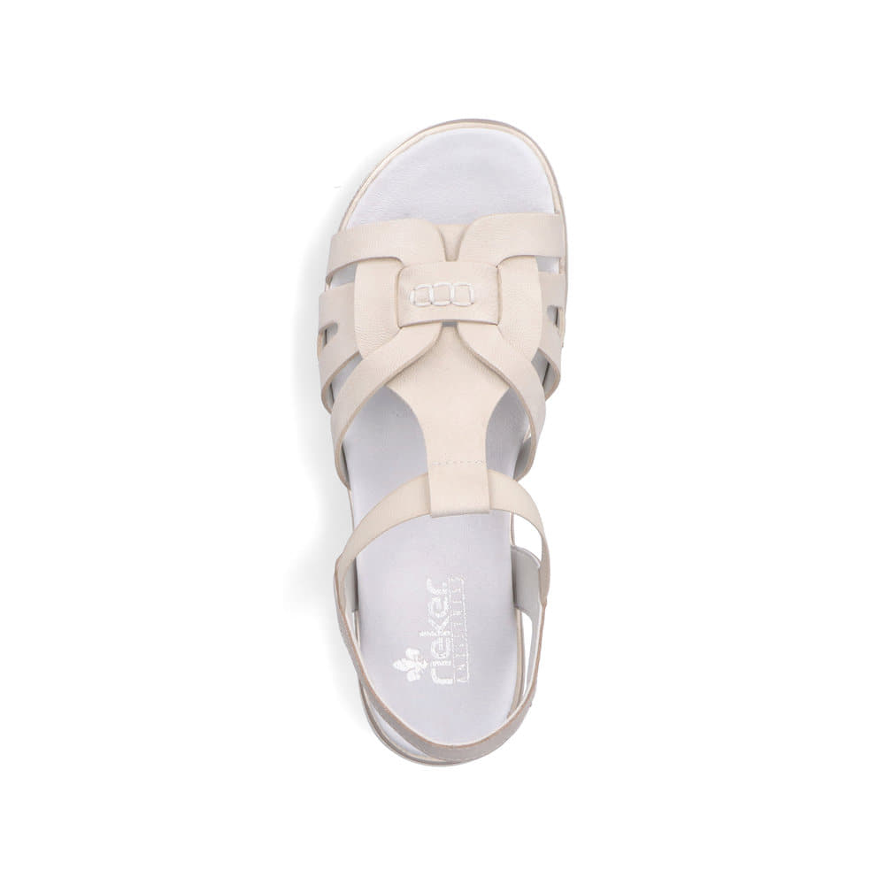 Rieker Damen Riemchensandalen perlweiß