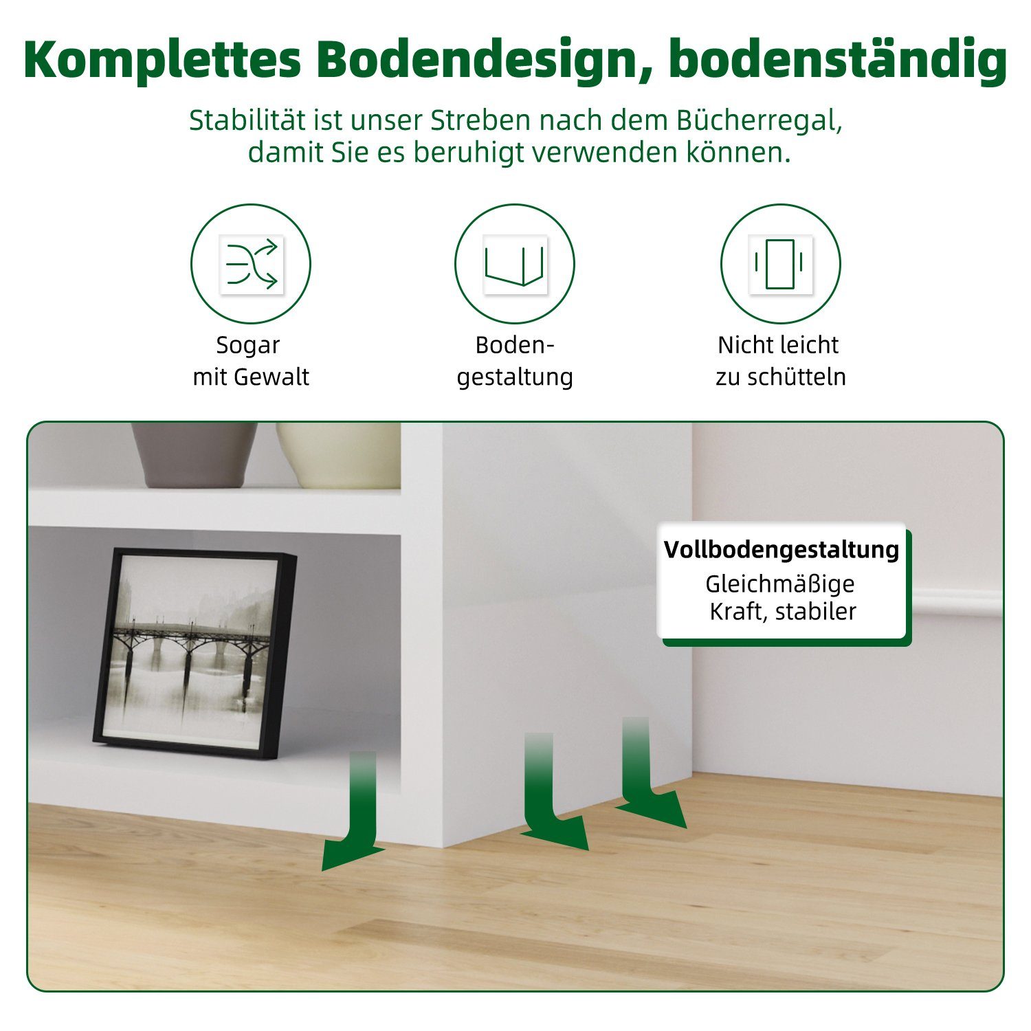Authmic Bücherregal Regal, Standregal, Bücherregal, Leiterregal, CD Regal mit 18 Fächern CD Ständer höhenverstellbar Standregal Raumteiler für Wohnzimmer Arbeitszimmer Weiß, für Wohnzimmer, Schlafzimmer