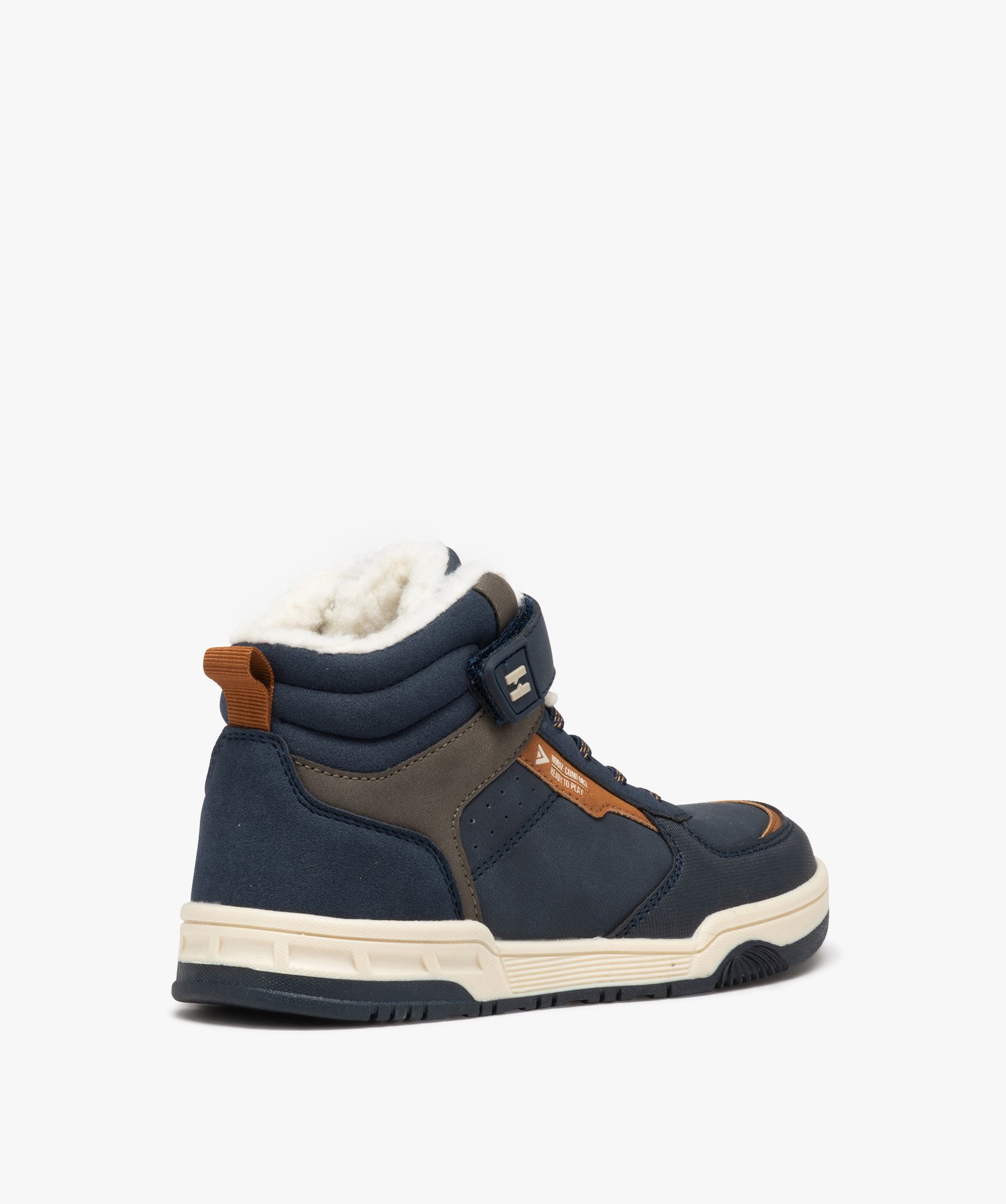 Boots Garçon fourrées sherpa à scratch - Hobiz marine | GEMO
