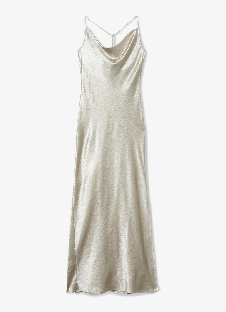 Reiss Paisley szatén maxi ruha oldalsó hasítékkal