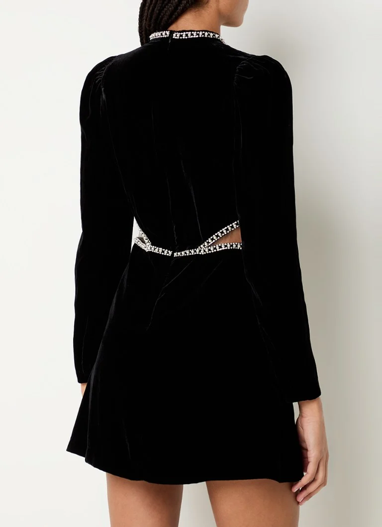 Robe mini en velours Sandro ornée de strass