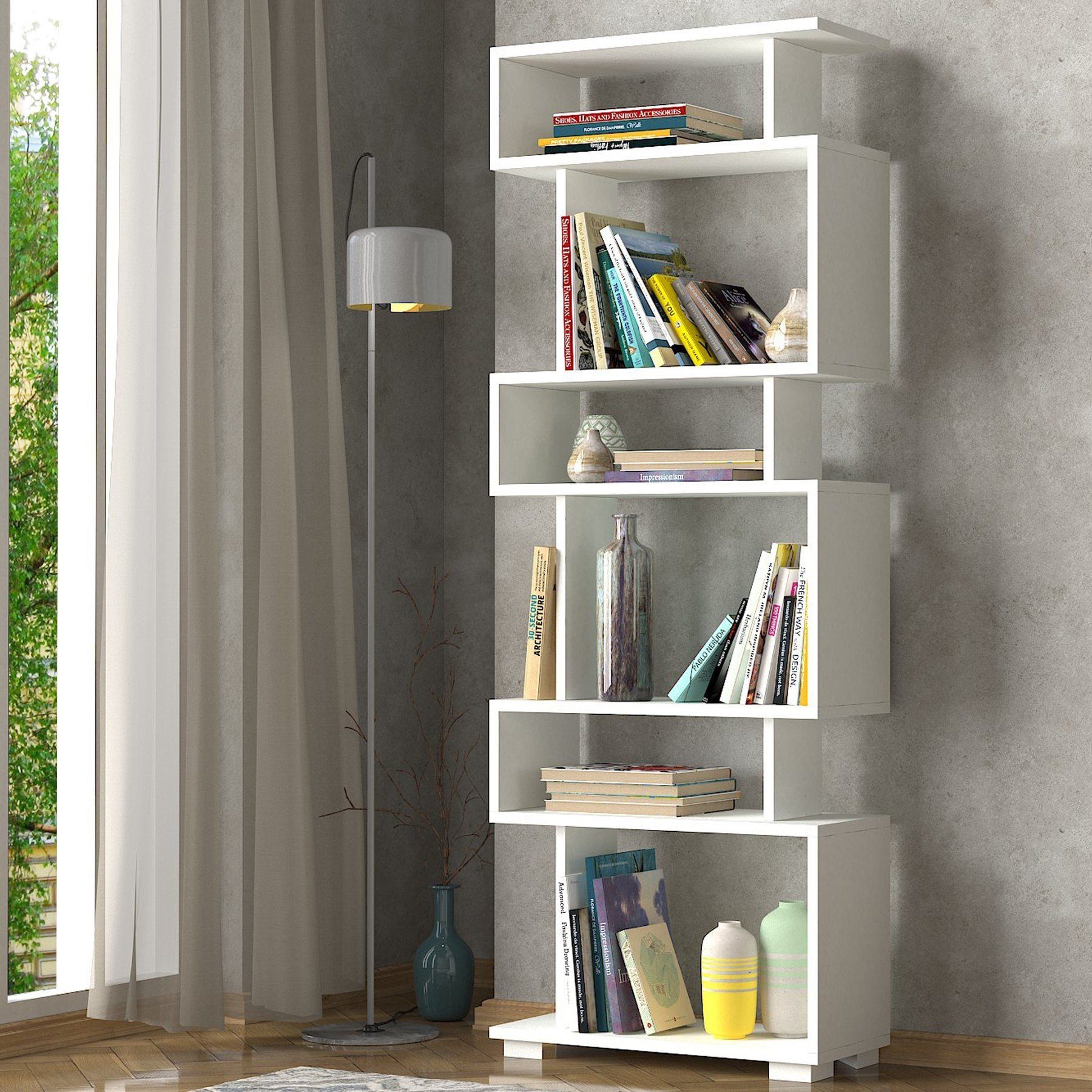 Skye Decor Bücherregal 165x60x19,5 cm, 100% Melaminbeschichtete Partikelplatte