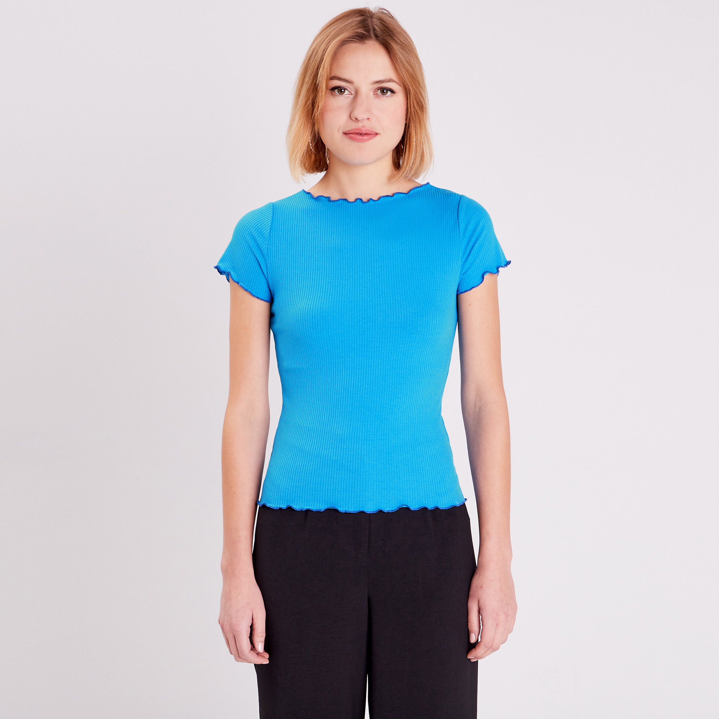 T-shirt manches courtes bleu roi femme | Cache Cache
