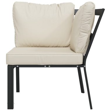 vidaXL Loungesofa Gartenstuhl mit Sandfarbigen Kissen 76x76x79 cm Stahl, 2 Teile