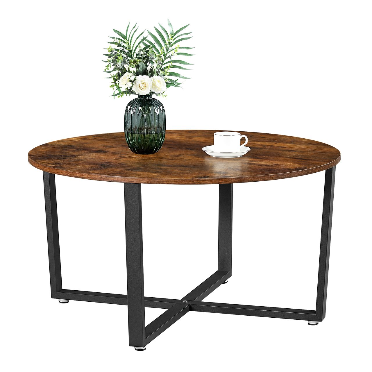 Vasagle Couchtisch, Industrie-Design, vintagebraun-schwarz