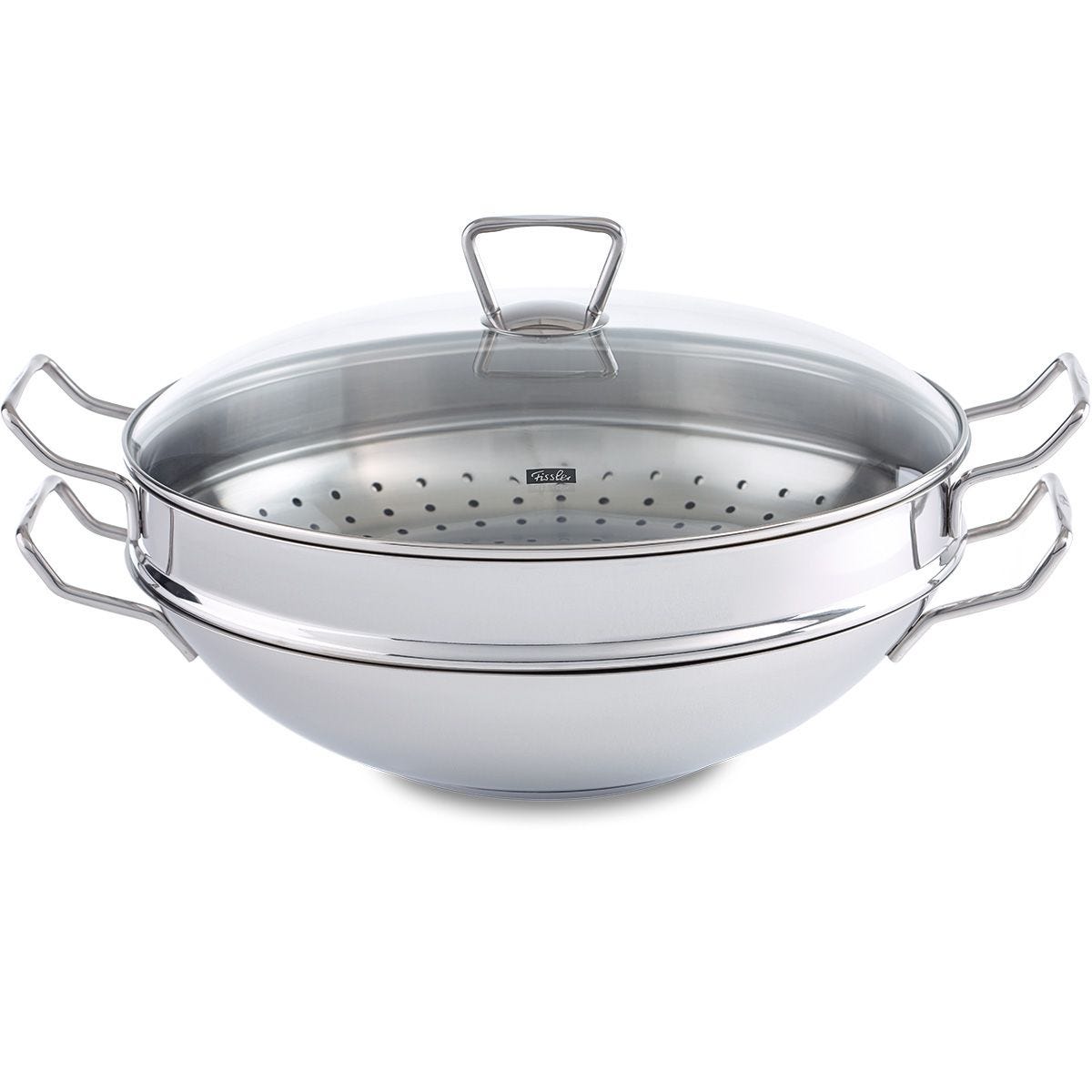 Nanjing Wok mit Glasdeckel und Dämpfeinsatz 36 cm