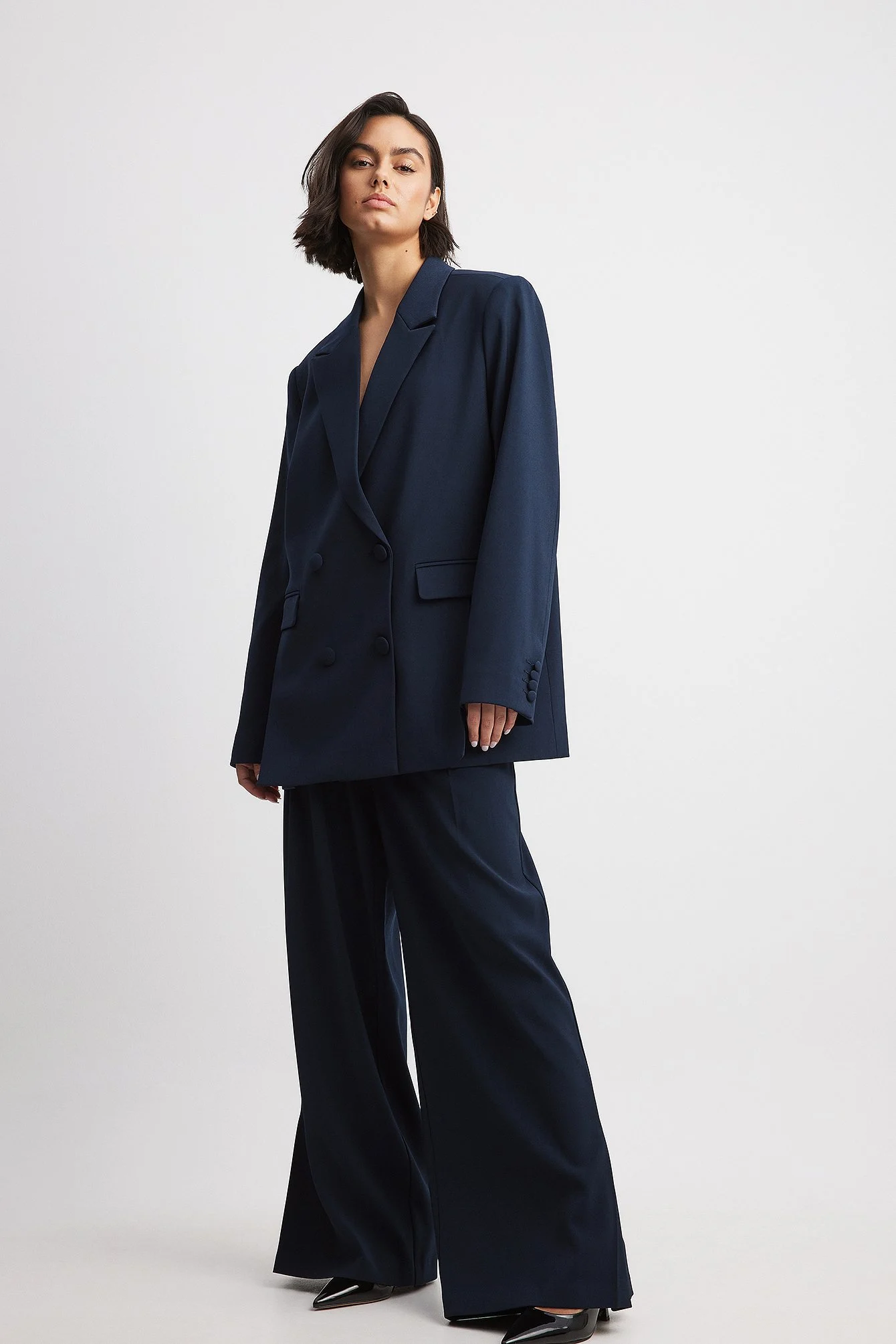 Gerader, zweireihiger Oversize-Blazer