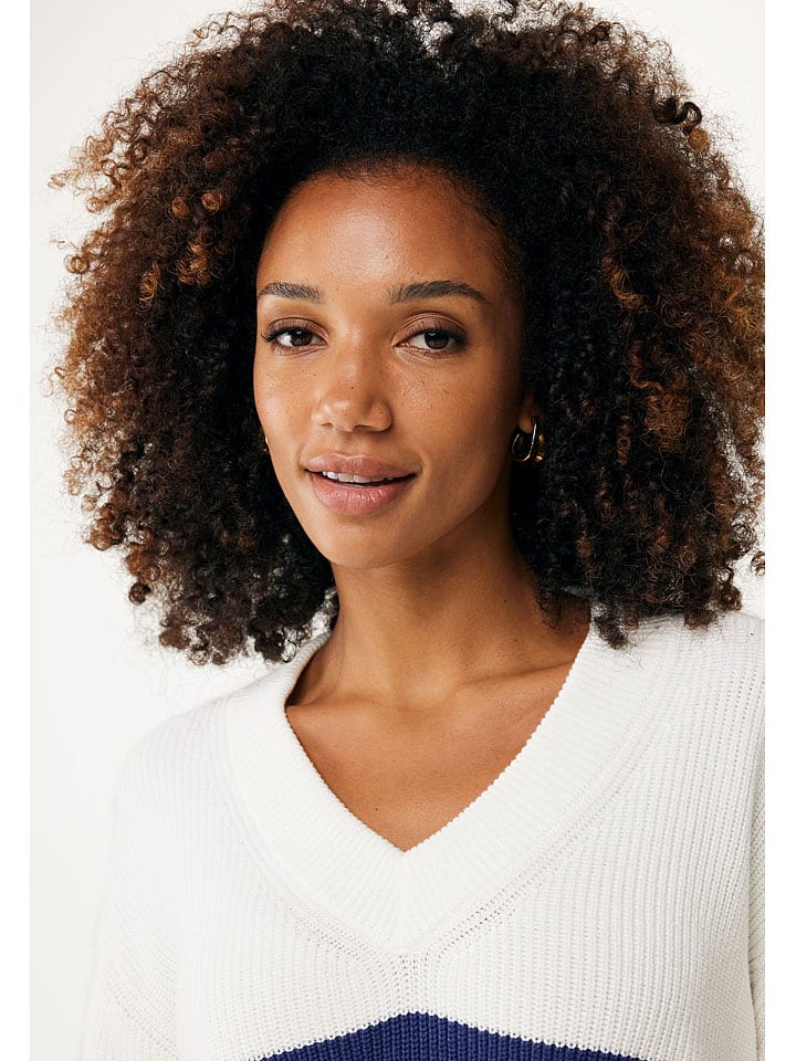 Mexx Pullover in Weiß/ Dunkelblau günstig kaufen