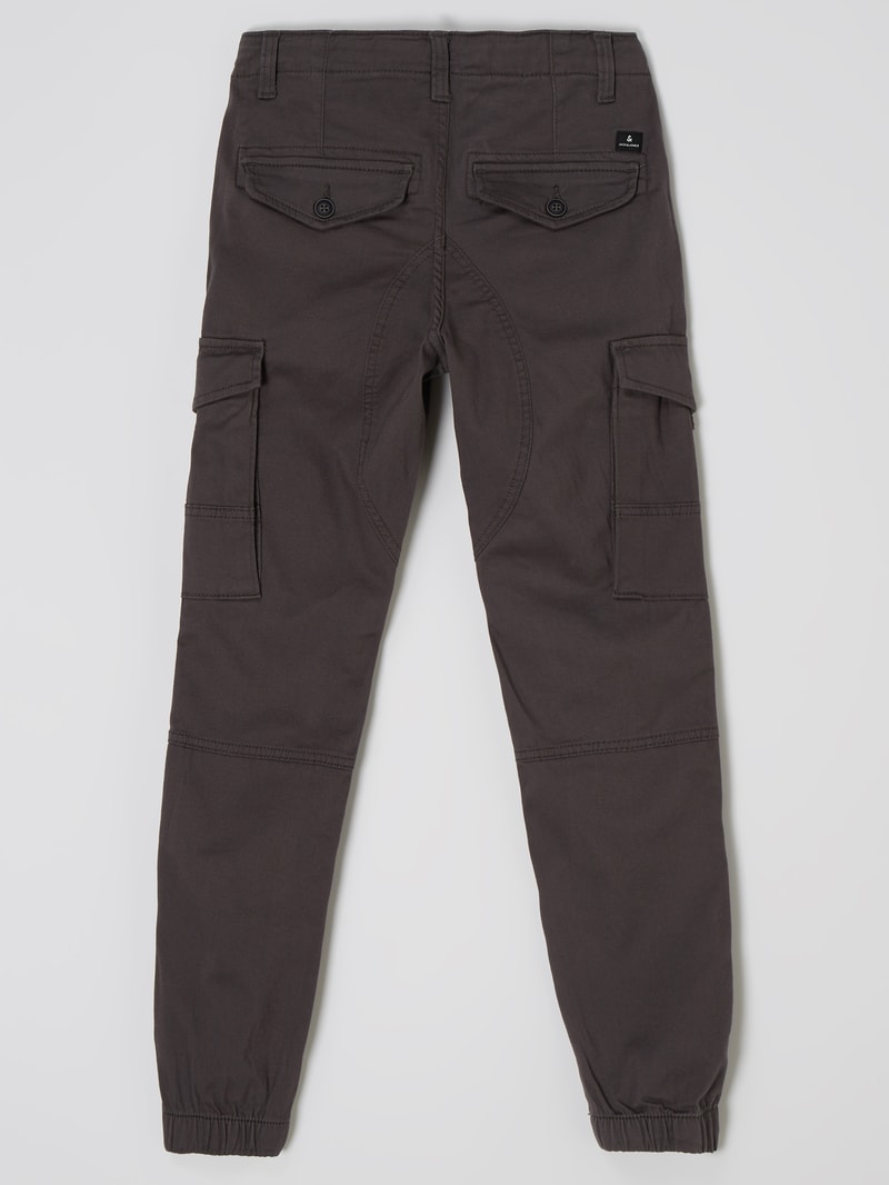 Slim Fit Cargohose mit Stretch-Anteil Modell 'Paul' in anthrazit