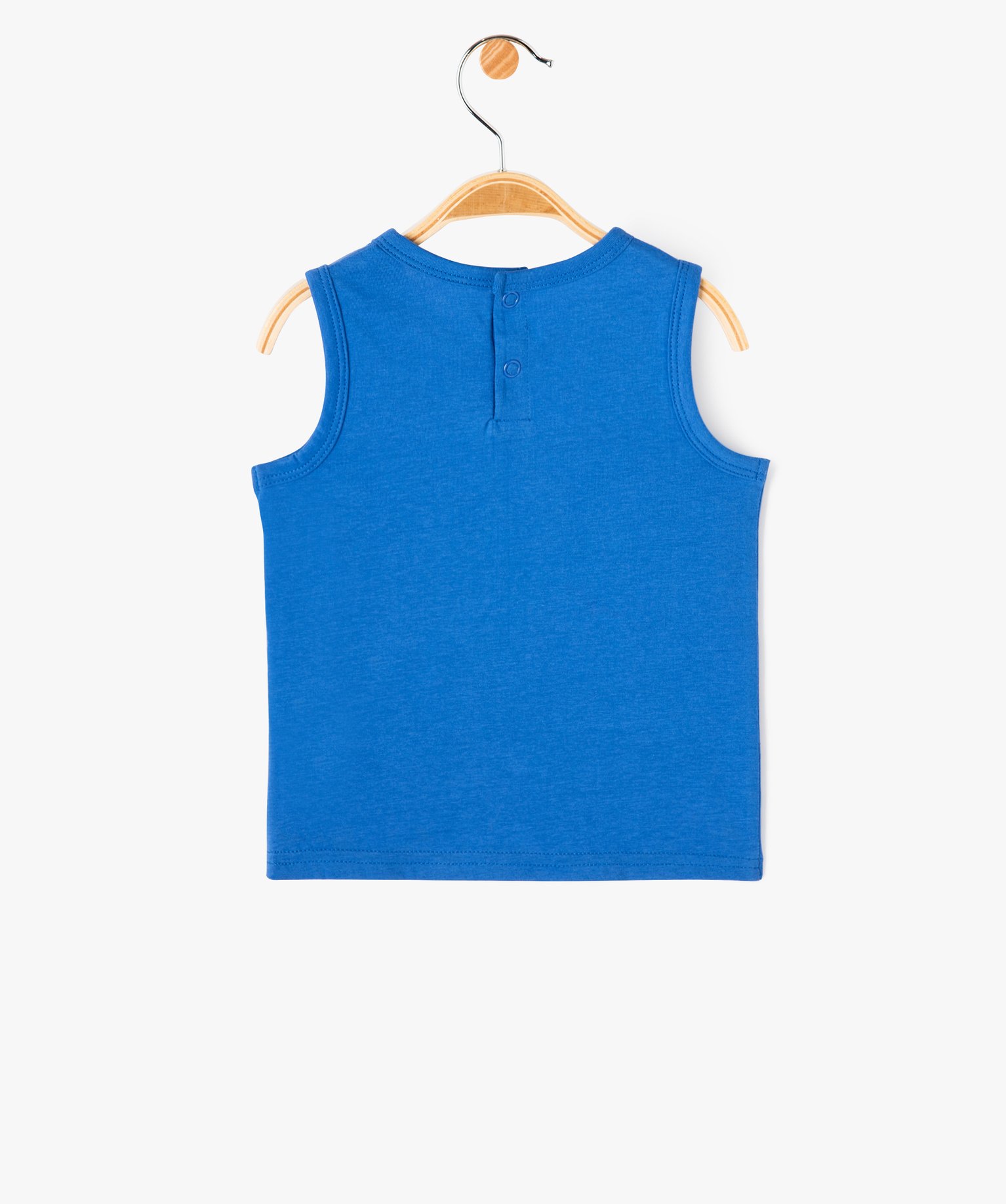 Débardeur en coton avec broderie bébé Garçon bleu | GEMO