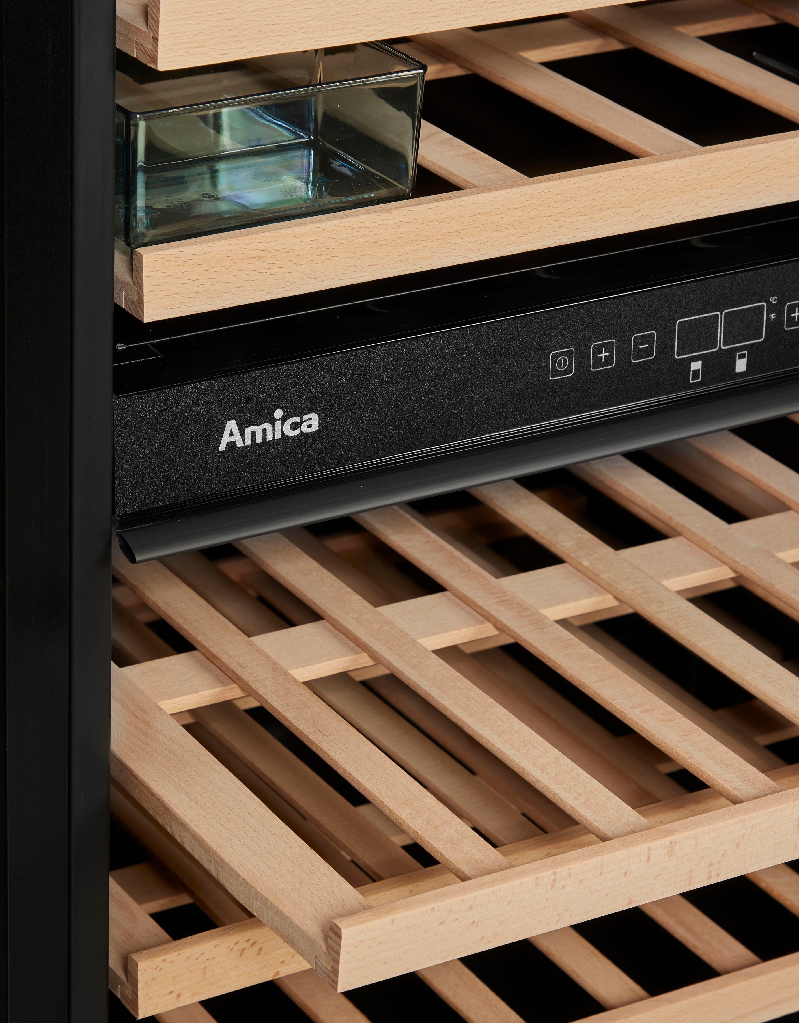 Amica Weinkühlschrank WK 341 110-1 S / WBB 4661 ADB,für 45 Standardflaschen á 0,75l, Standkühlschrank