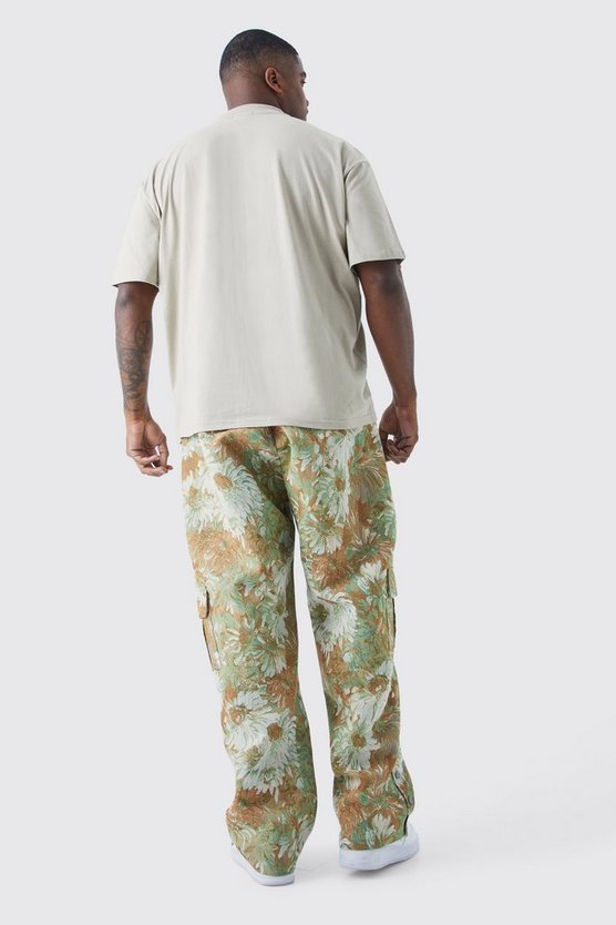 Plus lockere florale Hose mit Druckknöpfen