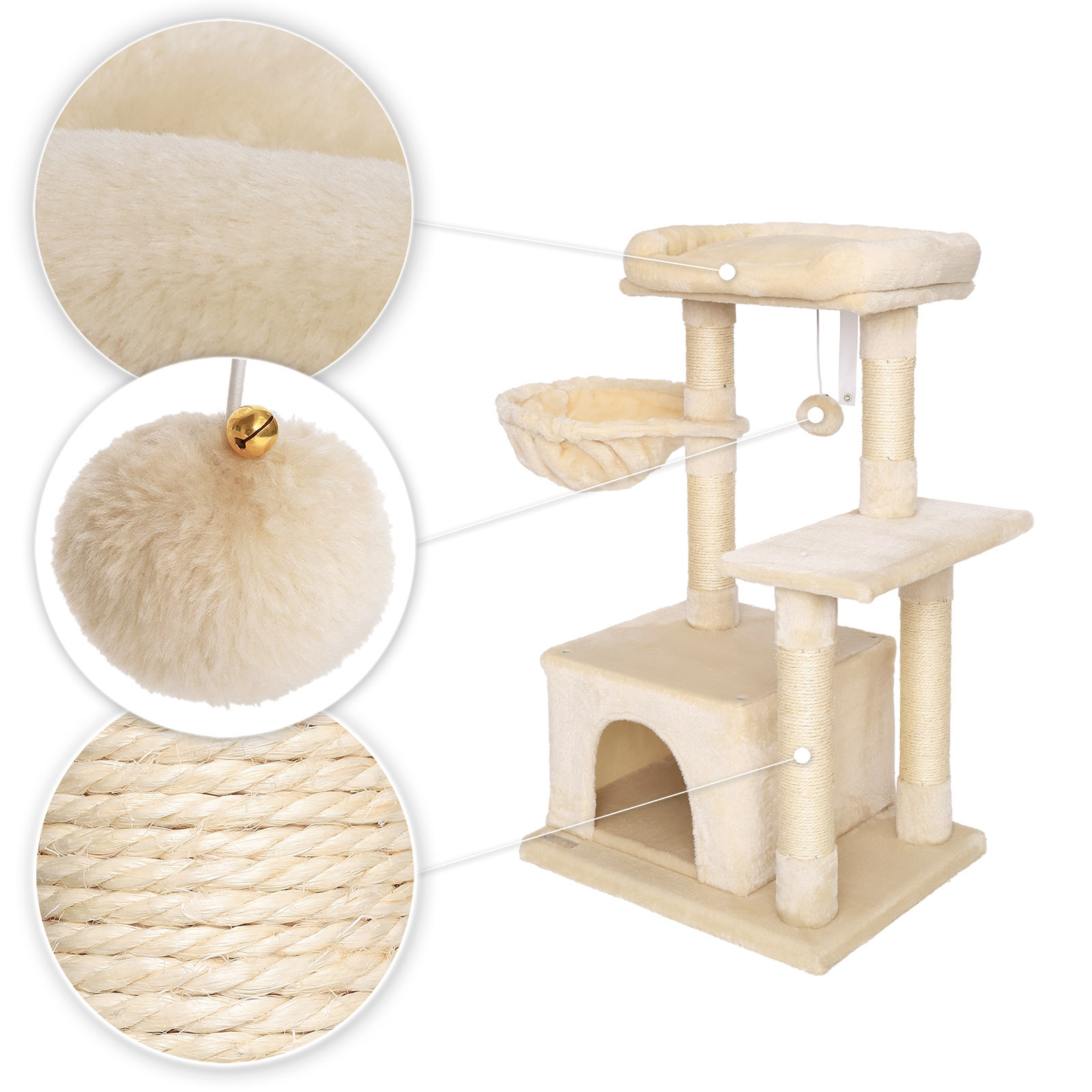 Lionto Kratzbäume Lionto Kratzbaum Höhe 85 cm beige