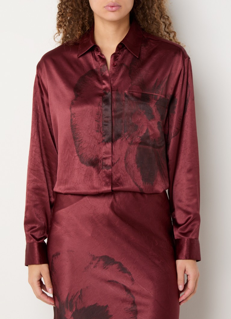 Max & Co  Blouse van satijn met bloemenprint