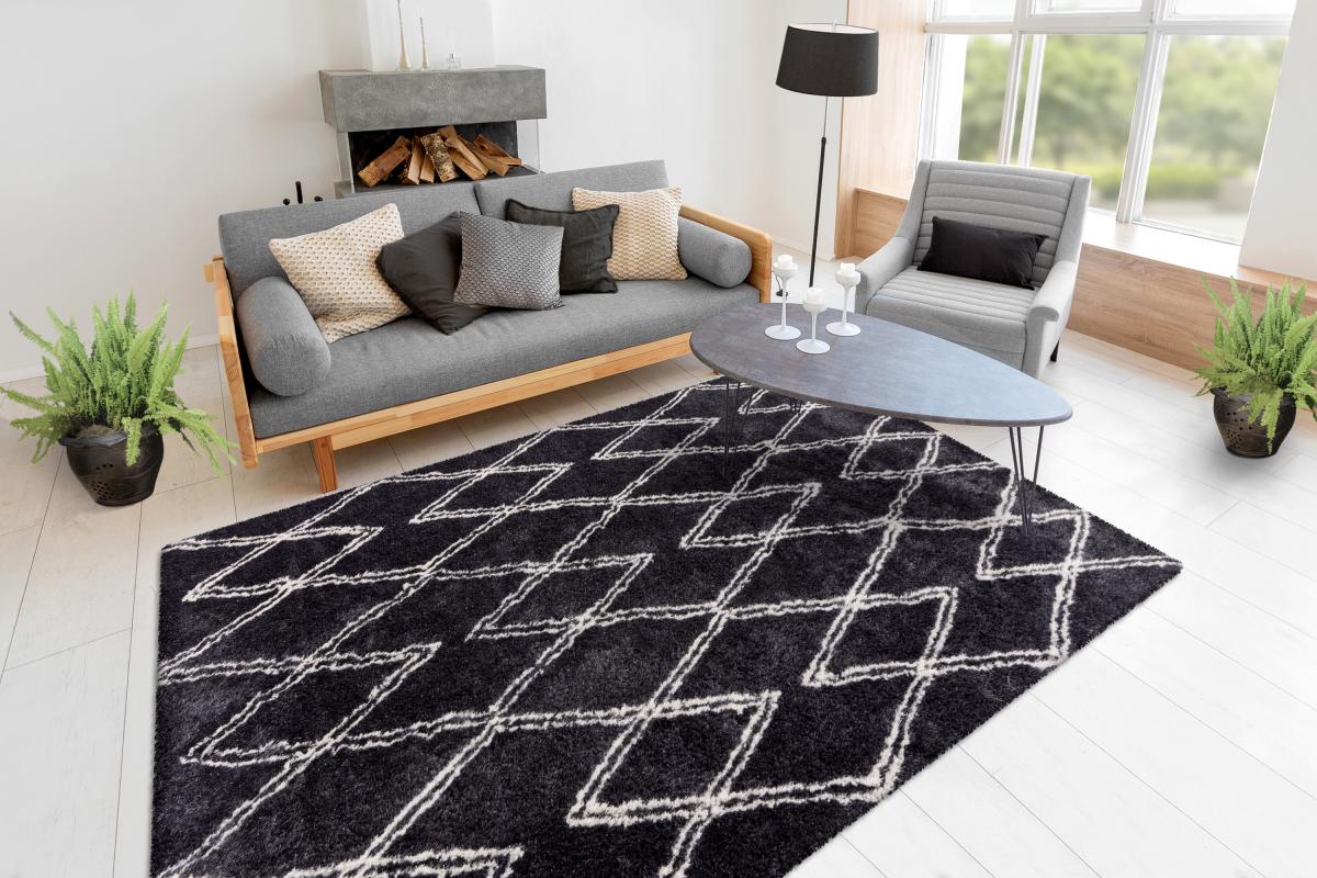 megusta Retro-Teppich Anthrazit 80cm x 150cm