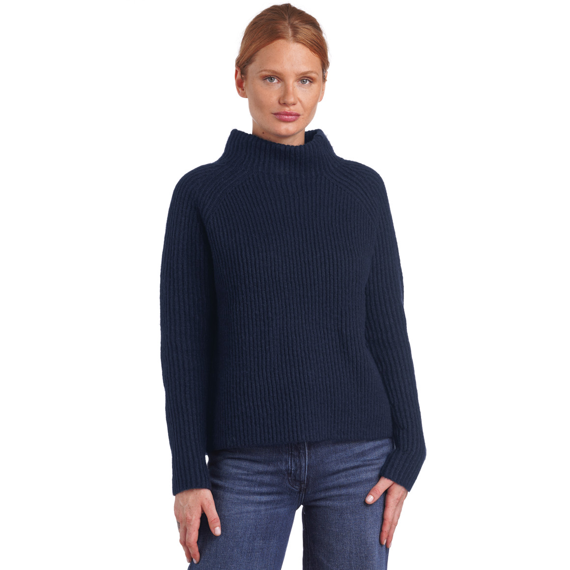 Damen Strickpullover mit Stehkragen