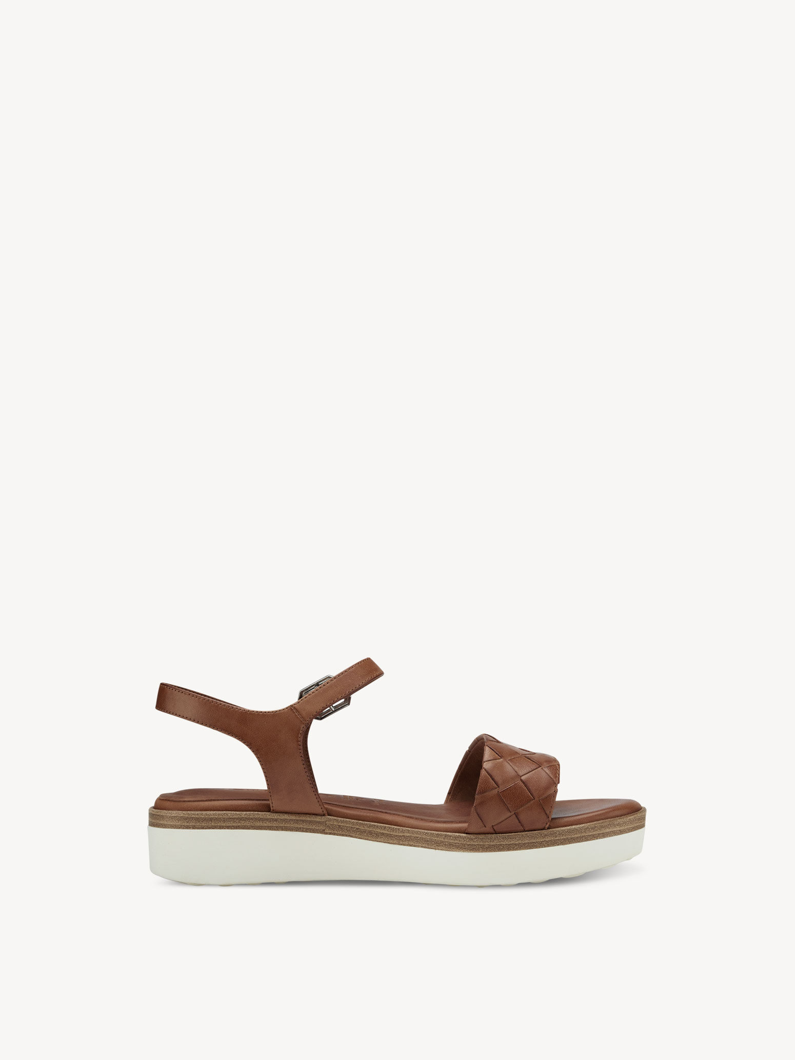 Sandale à talon en cuir - marron