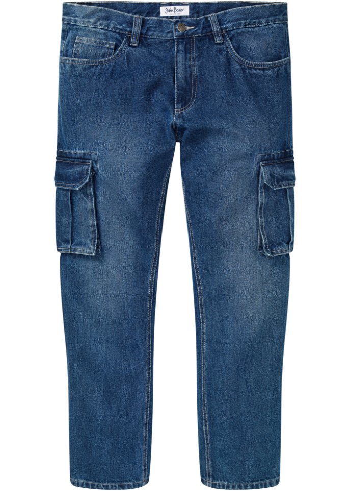 Loose Fit Cargo-Jeans, Straight