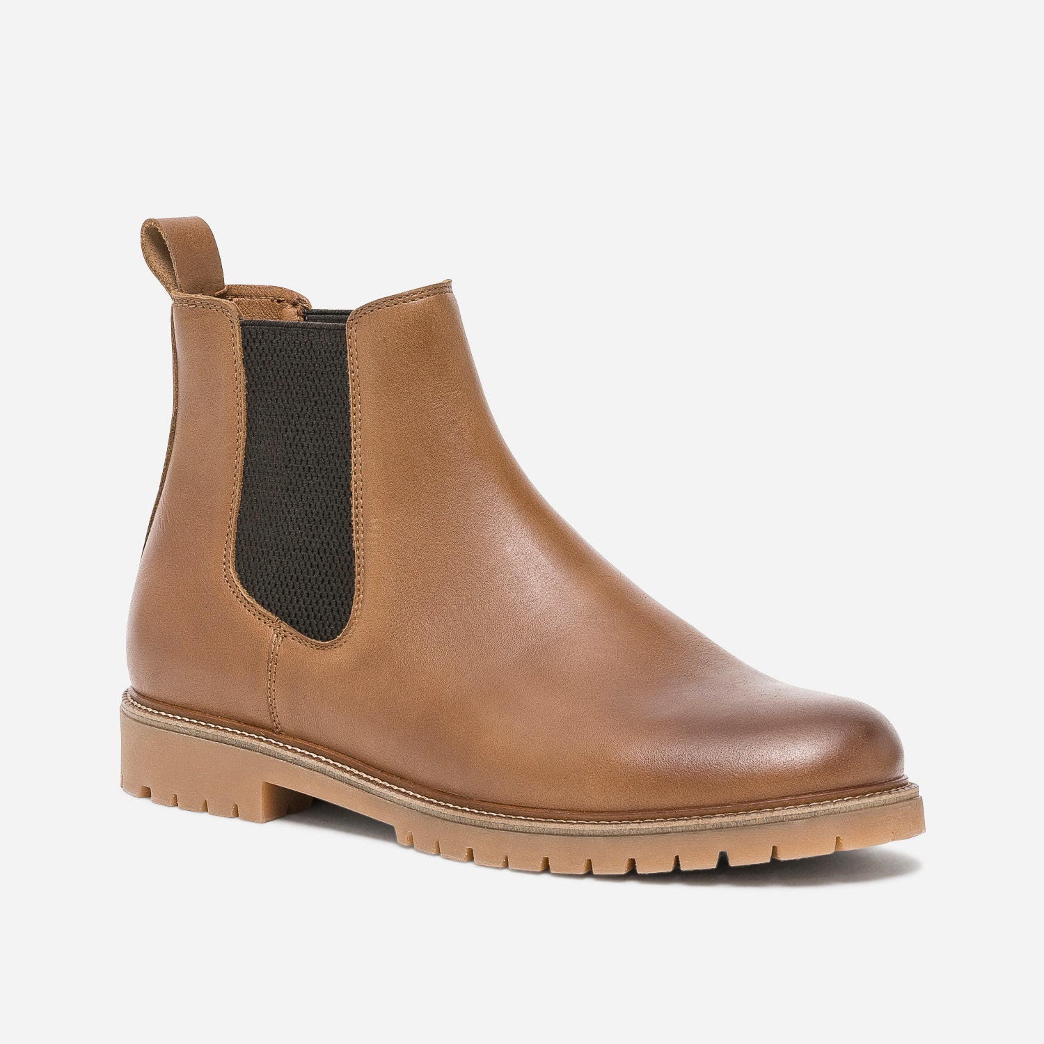 Chelsea boots marron crantée en cuir