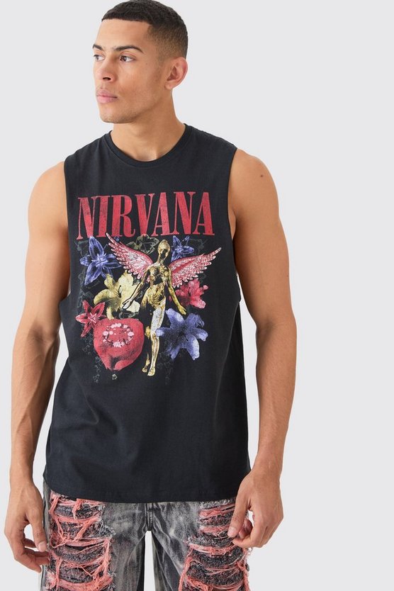 Oversize Tanktop mit Nirvana-Print