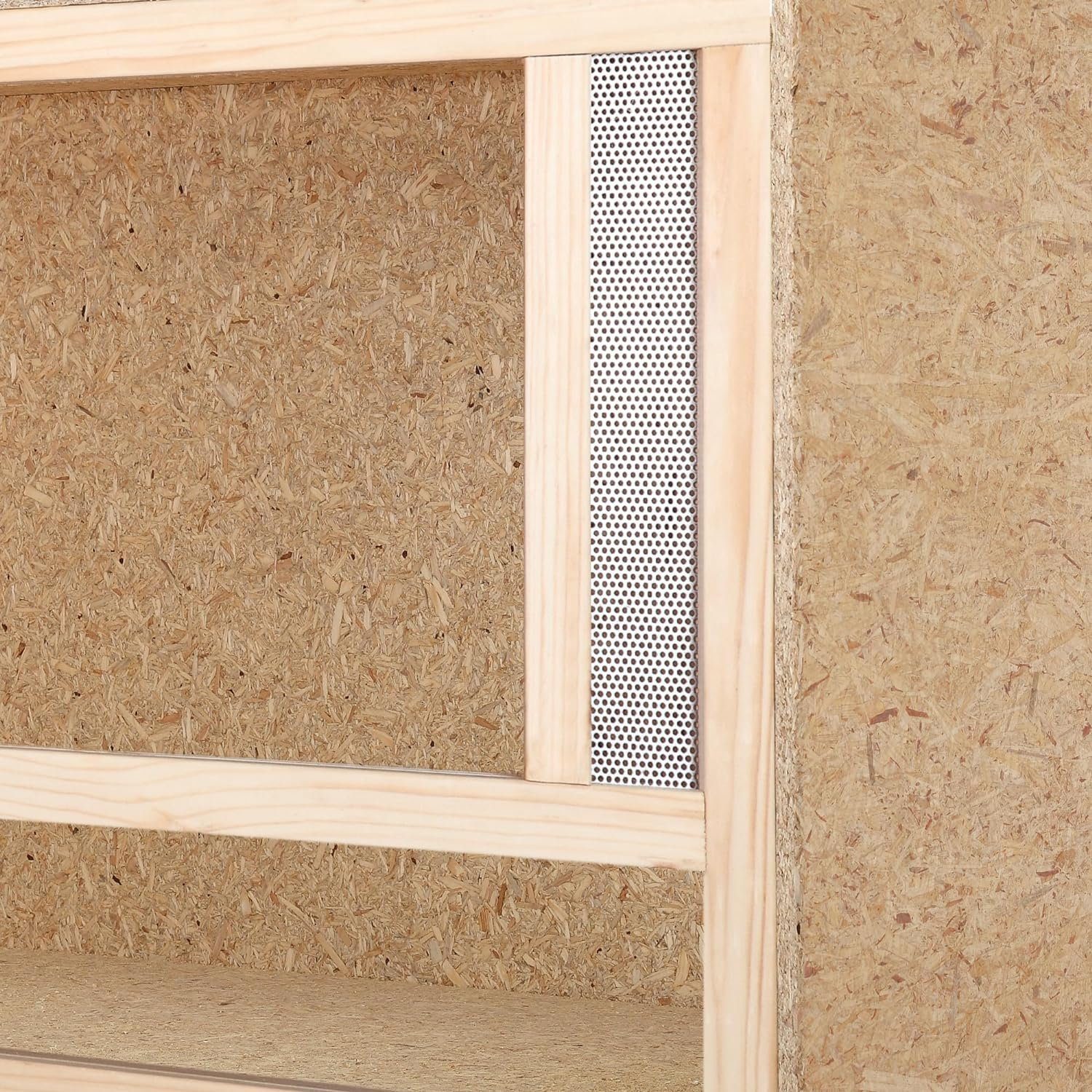 ECOZONE Terrarium Holz Terrarium mit Frontbelüftung 80 x 50 x 50 cm, Holzterrarium aus OSB Platten