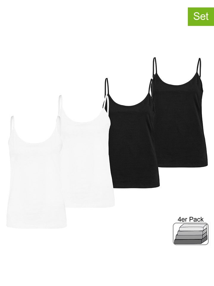 Sublevel 4er-Set: Tops in Weiß/ Schwarz günstig kaufen