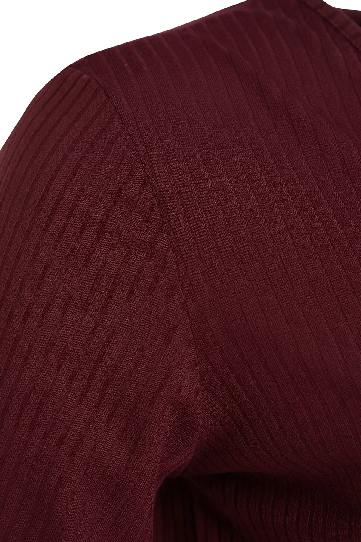 Trendyol Curve  Weinrotes Pyjama-Set aus Strick