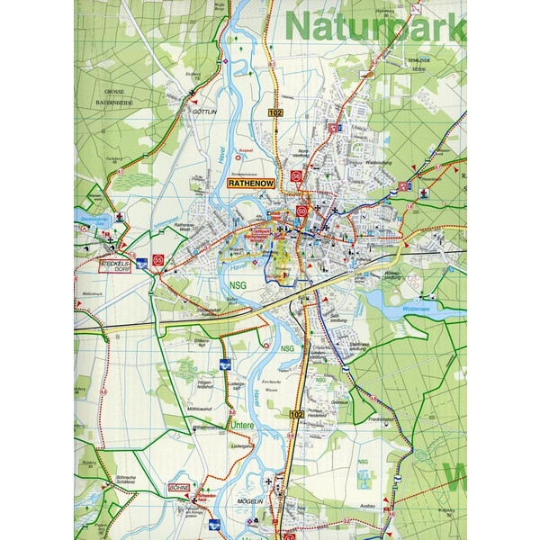 Radwander- und Wanderkarte Rathenow, Premnitz und Umgebung 1 : 35 000 - Wanderkarte