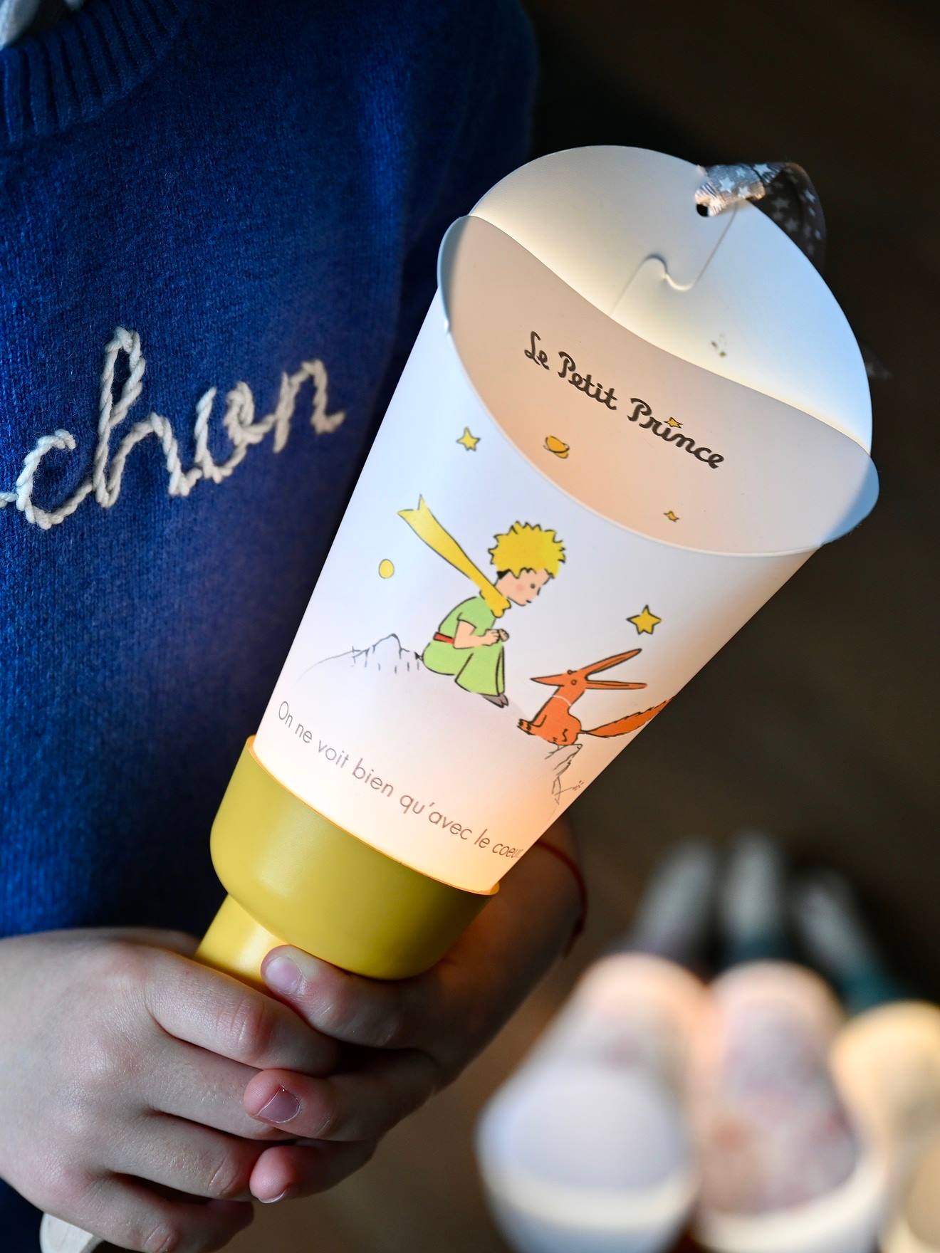Coffret lampe nomade 5 en 1 Le petit prince et le renard MAISON POLOCHON jaune