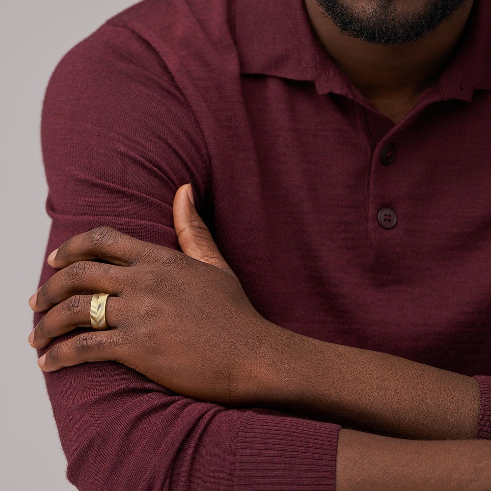 Fossil Bague pour hommes Acier inoxydable or Bague