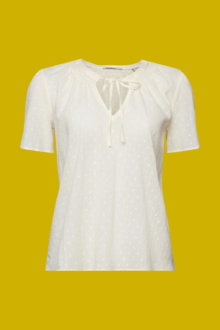 Plumetis-Bluse, 100 % Baumwolle