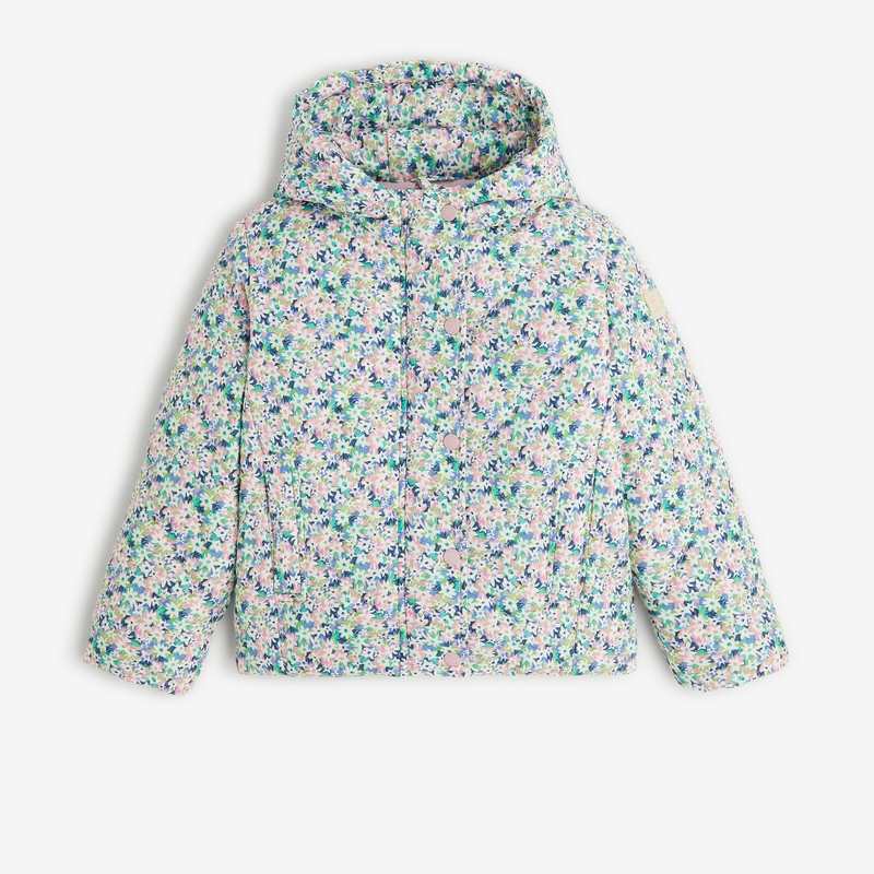 Doudoune fille à imprimé fleuri violette Catimini