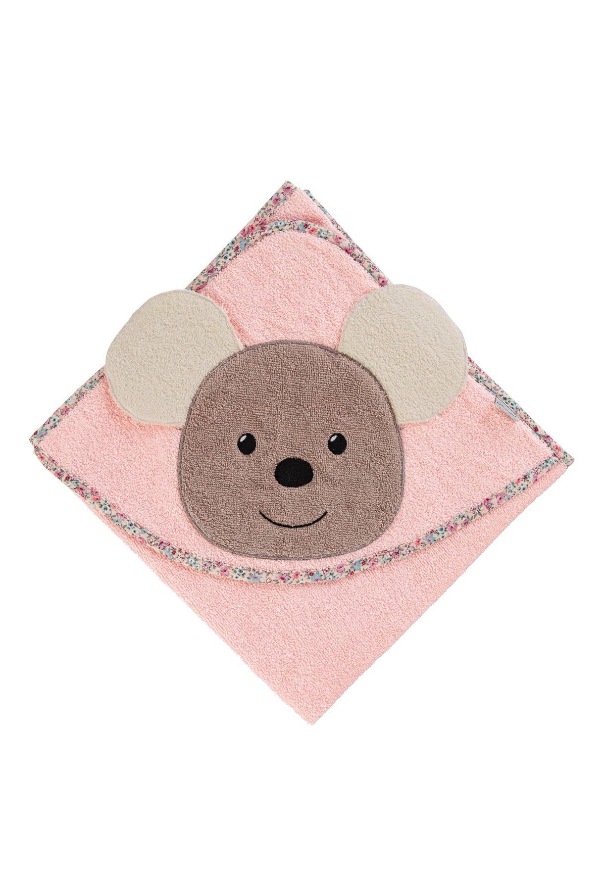 Motiv-Badetuch Maus Mabel in Rosa, 80x80cm
