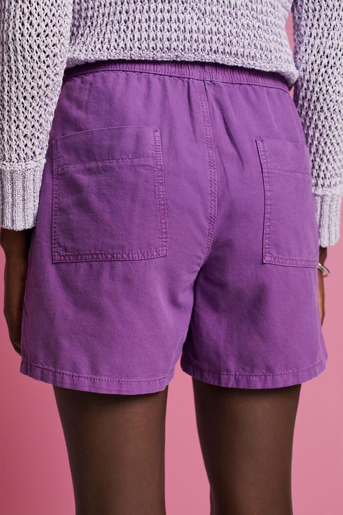 Twill-Shorts mit gesmokter Taille