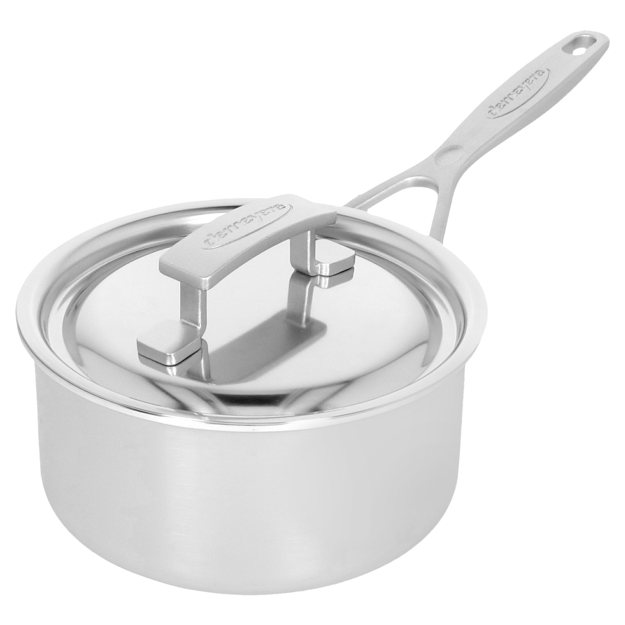 Stieltopf mit Deckel 16 cm, 18/10 Edelstahl, Silber