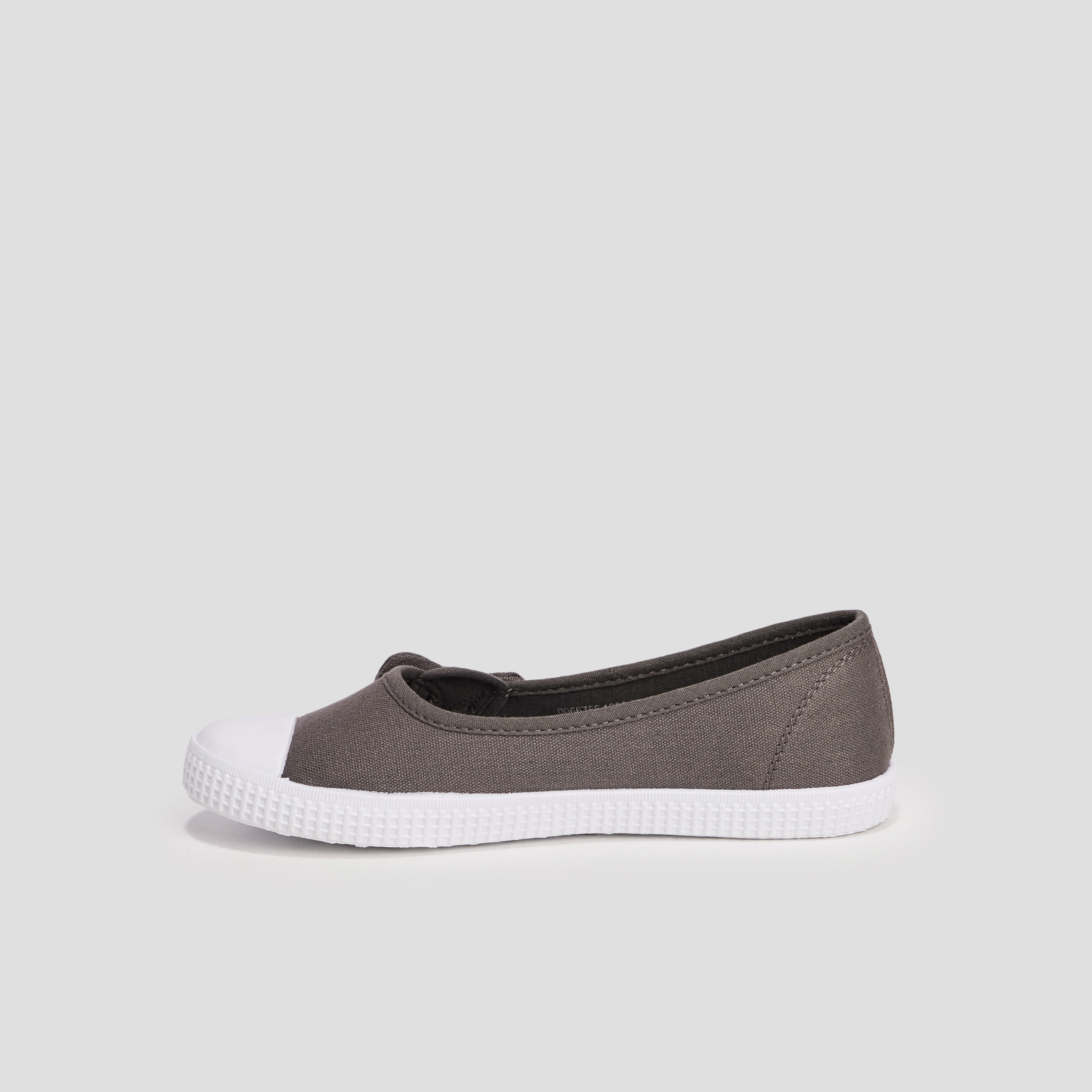 Ballerines en toile avec noeuds taupe femme | La Halle