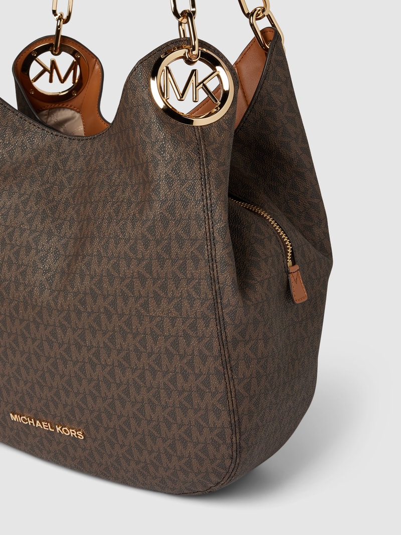 Shopper mit Label-Detail Modell 'LILLIE' in mittelbraun