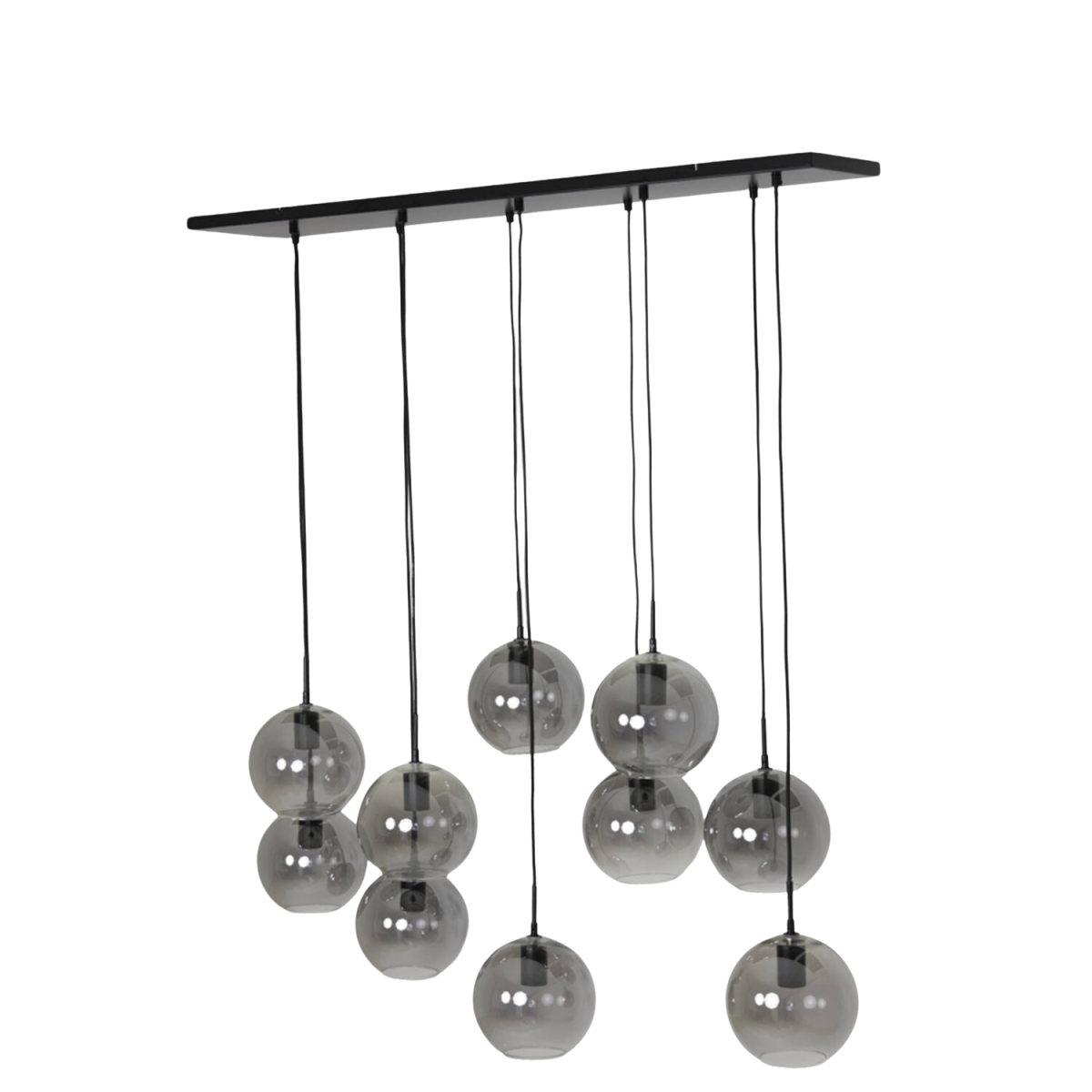 Trendhopper 10-flg Hängelampe Sali Rauchglas