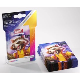 Gamegenic - Marvel Champions FINE ART Sleeves – Rocket Raccoon (51 Sleeves)