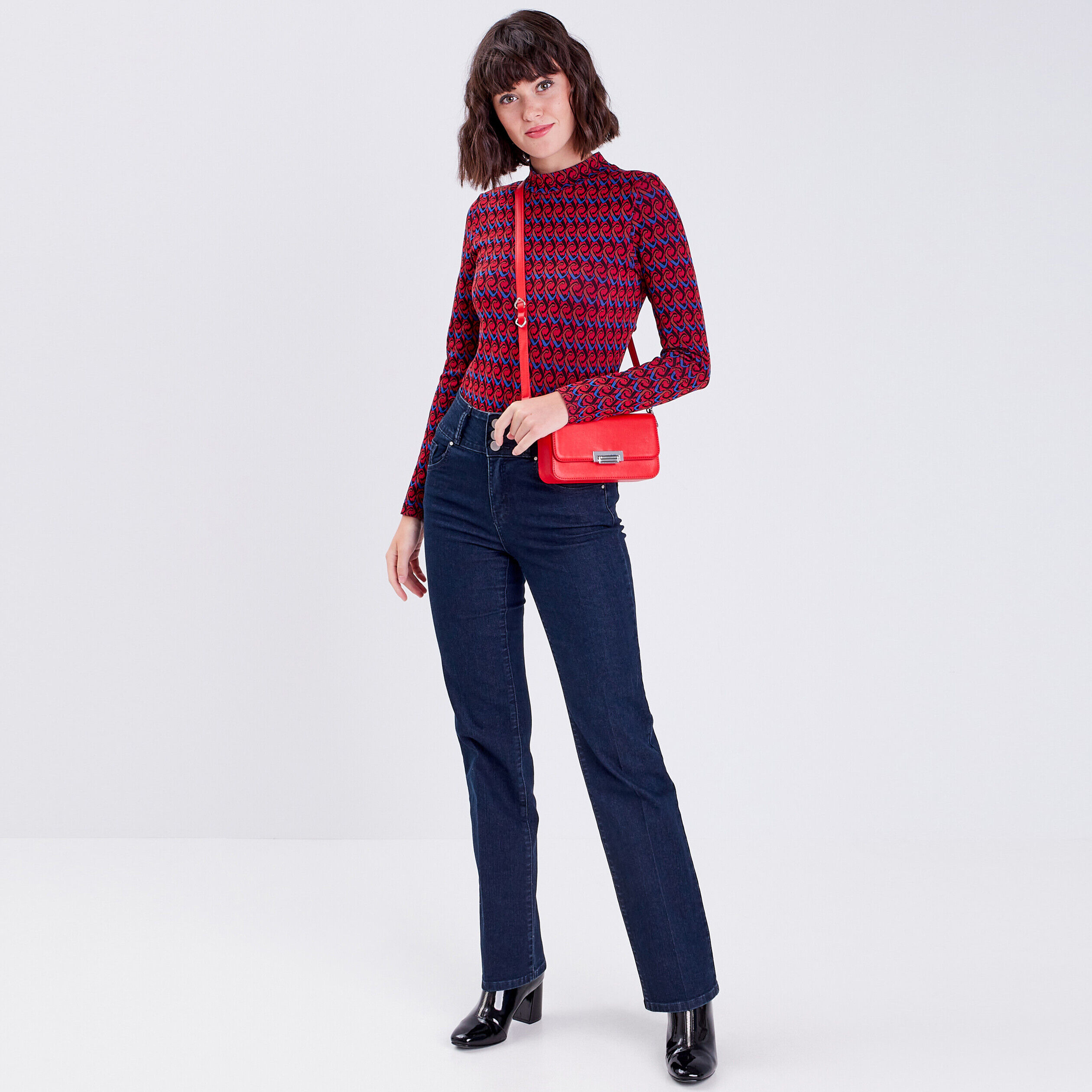 T-shirt manches longues rouge femme | Cache Cache