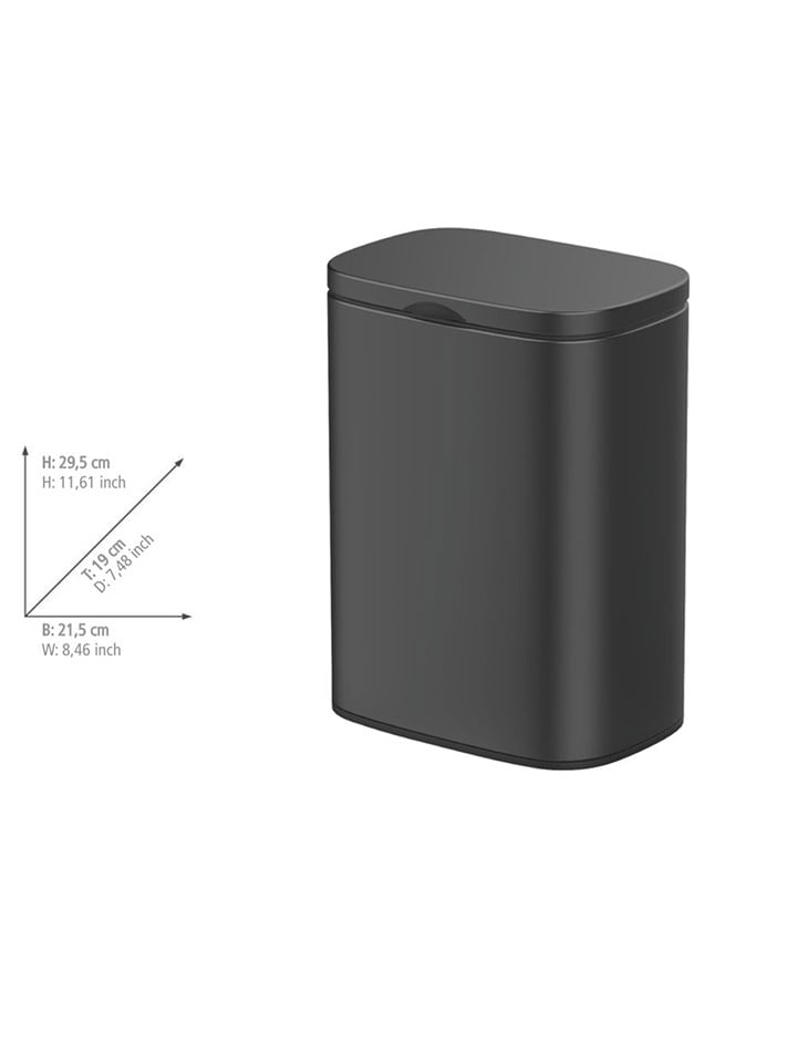 Wenko Edelstahl-Mülleimer in Schwarz- 5 l günstig kaufen onesize